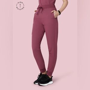 Mandala Scrubs - High Wasted Joggers - Deep Mauve